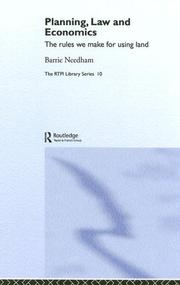 PLANNING, LAW AND ECONOMICS by Barrie Needham
