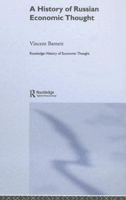 Cover of: A history of Russian economic thought | Vincent Barnett