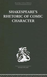 Shakespeare's Rhetoric of Comic Character by Karen Newman