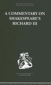 Cover of: Commentary on Shakespeare's Richard III