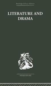 Cover of: Literature and Drama  With Special Reference to Shakespeare and his Contemporaries