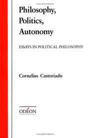 Cover of: Philosophy, politics, autonomy