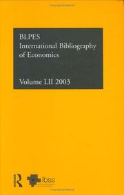 Cover of: International Bibliography of Economics 2003 (International Bibliography of Economics (Ibss: Economics))