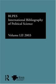 Cover of: International Bibliography of Political Science 2003 (International Bibliography of Political Science (Ibss: Political Science))