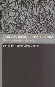 Cover of: Early Modern Prose Fiction by Naomi Conn Liebler