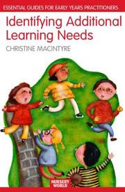 Cover of: Identifying additional learning needs in the early years: listening to the children