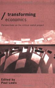 Cover of: Transforming economics: perspectives on the critical realist project