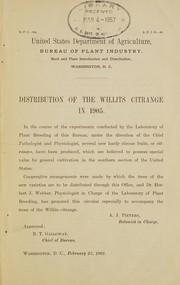 Cover of: Distribution of the Willits citrange in 1905