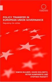 Cover of: Policy Transfer in European Union Governance: Regulating the utilities (Routledge Advances in European Politics)