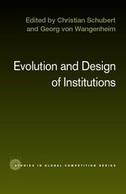 Cover of: Evolution and design of institutions