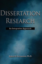 Cover of: Dissertation research: an integrative approach