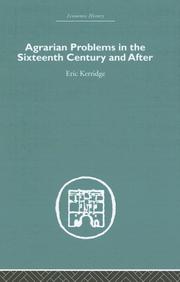 Cover of: Agrarian Problems in Sixteenth Century and After (Historical Problems: Studies and Documents)