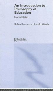 Cover of: An introduction to philosophy of education by Robin Barrow