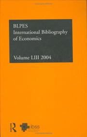 Cover of: IBBS: Economics 2004 Volume53: International Bibliography Of The Social Sciences (International Bibliography of Economics (Ibss: Economics))