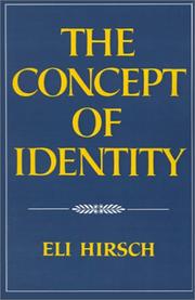 Cover of: The Concept of Identity by Eli Hirsch