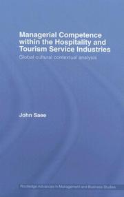 Cover of: Managerial Competence Within the Tourism and Hospitality Service Industries by John Saee