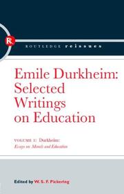 Cover of: Durkheim: Essays on Morals and Education