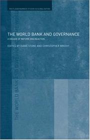 Cover of: The World Bank and Governance by Stone/Wright