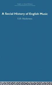 Cover of: A Social History of English Music by Mackerness