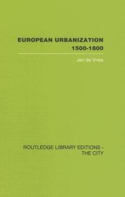Cover of: European Urbanisation by J. De Vries