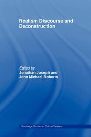 Cover of: Realism Discourse and Deconstruction by Jonathan Joseph