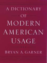 Cover of: A dictionary of modern American usage by Bryan A. Garner