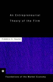 Cover of: Entrepreneurial Theory of the Firm by Frederic Sautet