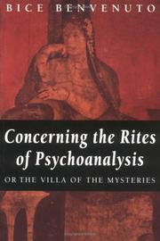 Cover of: Concerning the rites of psychoanalysis, or, The villa of the mysteries