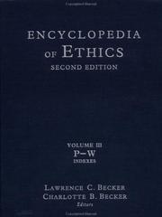 Cover of: Encyclopedia of ethics by Lawrence C. Becker and Charlotte B. Becker, editors.