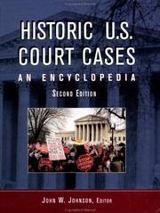 Cover of: Historic U.S. court cases: an encyclopedia