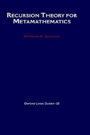 Cover of: Recursion theory for metamathematics