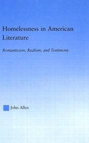 Cover of: Homelessness in American literature: romanticism, realism, and testimony