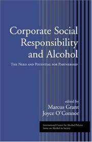 Cover of: Corporate social responsibility and alcohol by edited by Marcus Grant and Joyce O'Connor.