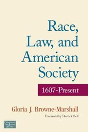 Cover of: Race, Law, and American Society: 1607 to Present (Criminology and Justice Studies)