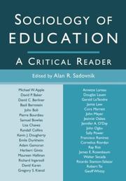 Cover of: Sociology of Education by Alan R. Sadovnik