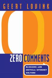 Cover of: Zero Comments by Geert Lovink, Geert Lovink