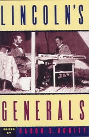 Cover of: Lincoln's generals by edited by Gabor S. Boritt ; essays by Stephen W. Sears ... [et al.].