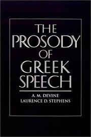 Cover of: The prosody of Greek speech