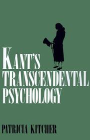 Cover of: Kant's Transcendental Psychology by Patricia Kitcher