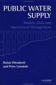 Cover of: Public water supply: data, models, and operational management