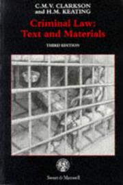 Cover of: Criminal Law: Text and Materials
