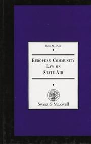 Cover of: European Community law on state aid