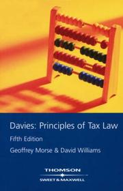 Cover of: Davies - Principles of Tax Law by Geoffrey Morse, David D. Williams