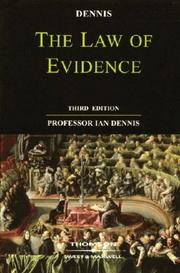 Cover of: The Law of Evidence by Ian Dennis