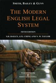 Cover of: Smith, Bailey and Gunn on the Modern English Legal System by Stephen Bailey, Michael Gunn, Nick Taylor, David Ormerod