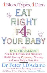 Cover of: Eat Right For Your Baby by Peter J. D'Adamo, Catherine Whitney