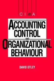 Cover of: Accounting control and organizational behaviour by David T. Otley