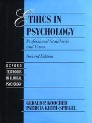 Cover of: Ethics in psychology: professional standards and cases