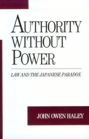Cover of: Authority without Power by John Owen Haley