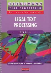 Cover of: Legal Text Processing (Text Processing for Modular Awards)